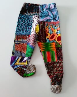 pantalon pour bébé en patchwork de wax