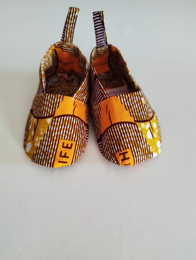chaussons en tissu imprimé wax africain
