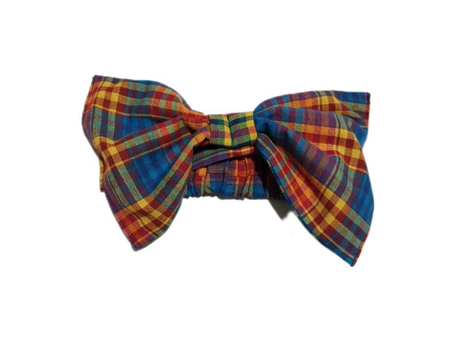 bandeau en madras en forme de nœud papillon