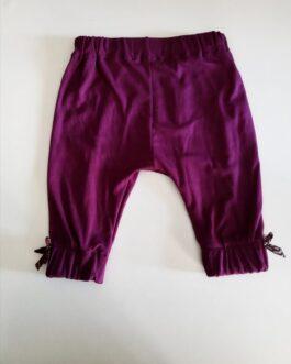 pantalon en maille pour bébé de couleur prune
