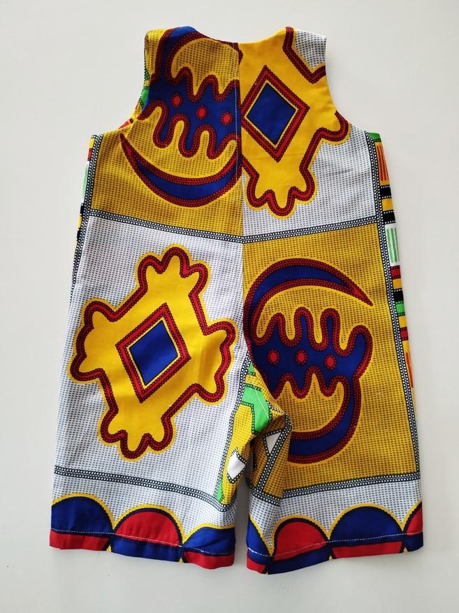 combinaison chasuble en wax vue de dos