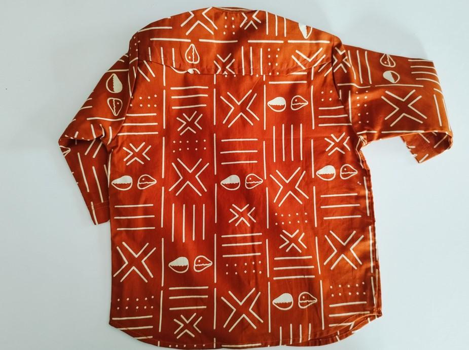Chemise en Wax motif Bogolan vue de dos
