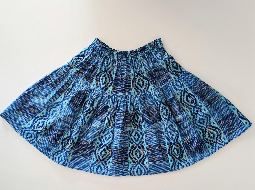 jupon en coton pour fille bleu marine et doré