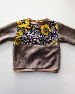sweat bi-matière en maille polaire pour bébé