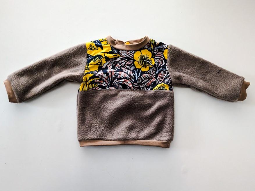 sweat bi-matière en maille polaire pour bébé