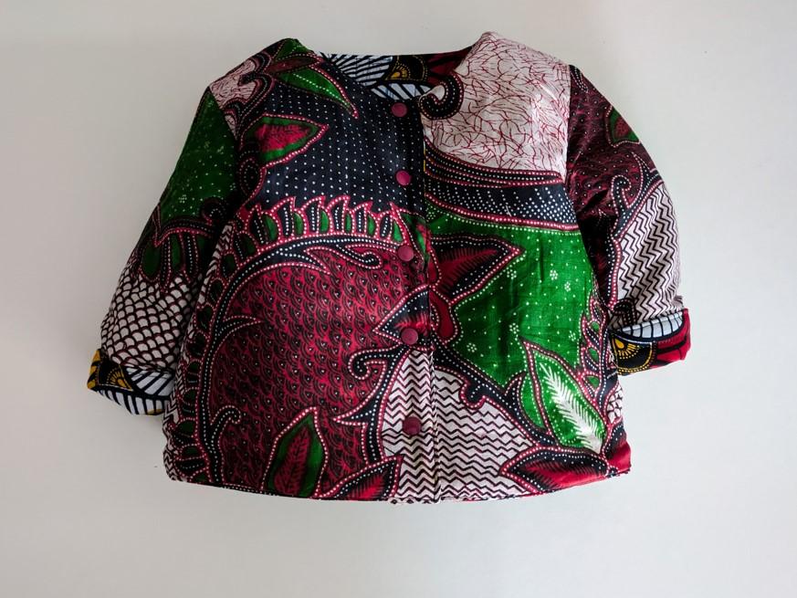 Veste réversible en wax et batik 100% coton pour enfant