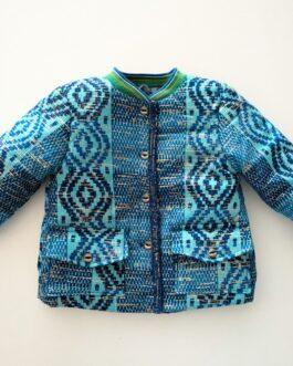 Veste mixte pour bébé en tissu kente bleu