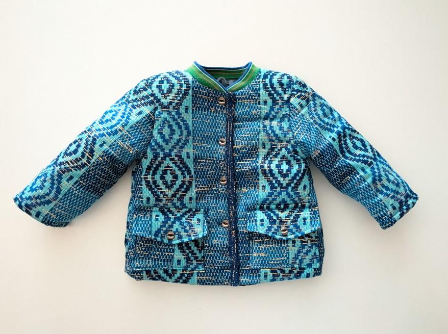Veste mixte pour bébé en tissu kente bleu