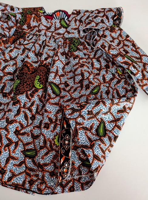 robe en wax pour bébé, détail du bas