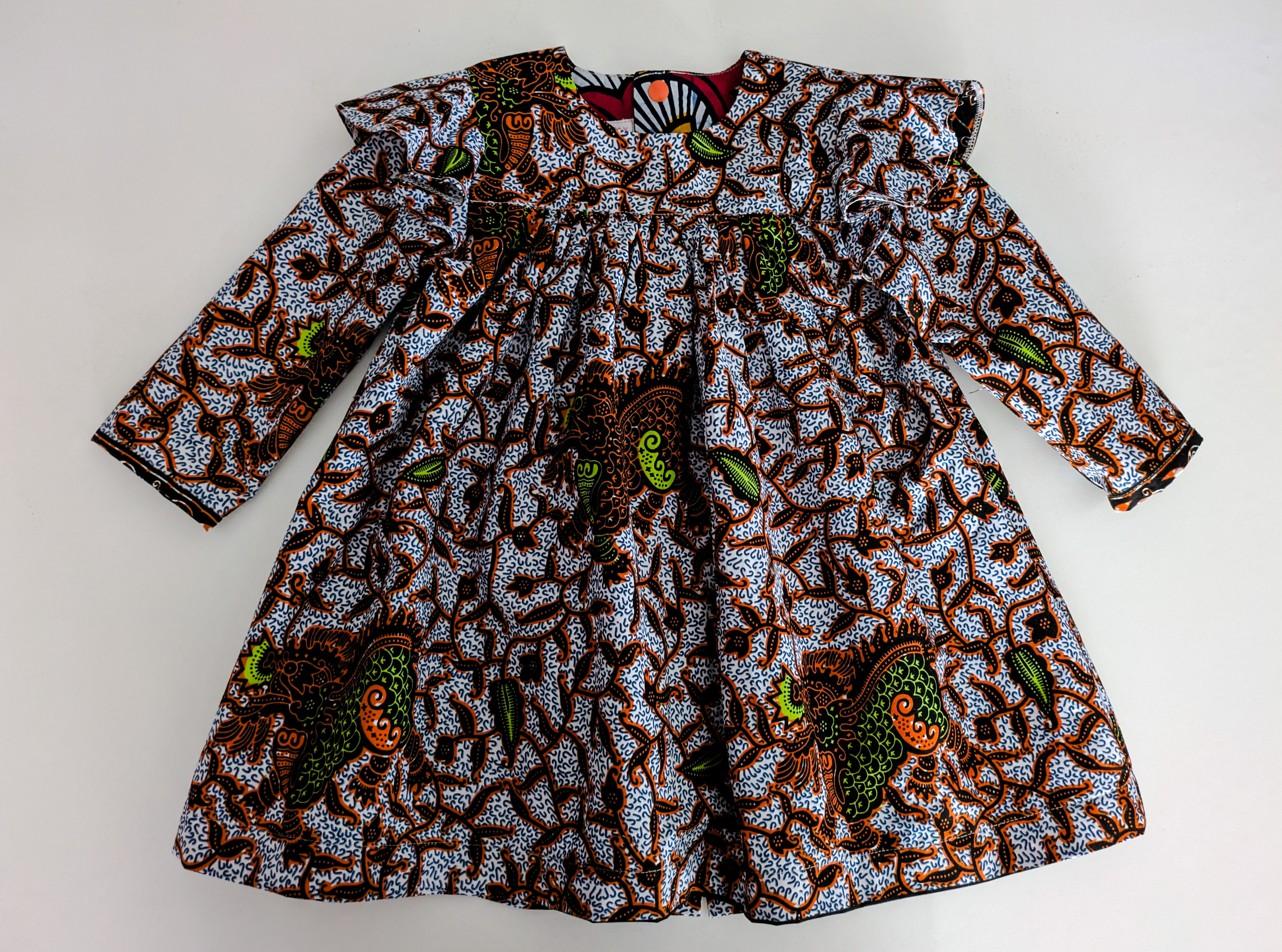 robe en wax avec des manches longues pour bébé