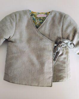 veste matelassée pour bébé en chambray vert