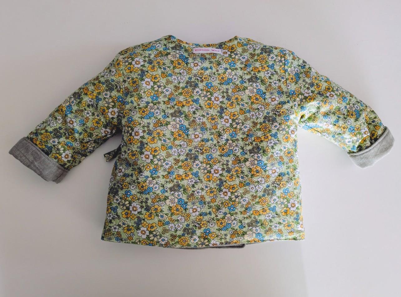 veste en coton imprimé à fleurs verts de dos