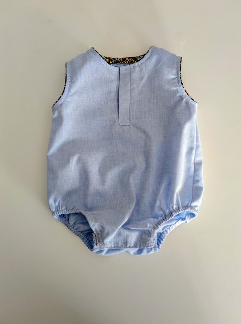 body pour bébé en coton bleu
