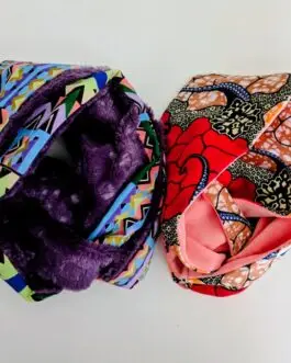 écharpes, snoods en wax multicolores violet et orange