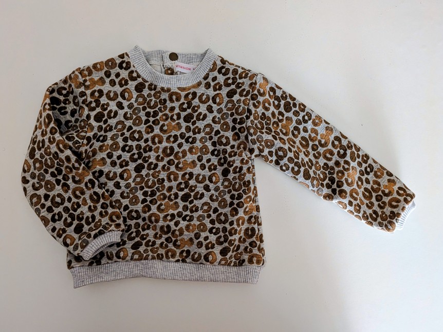 sweat à motif léopard pour bébé, couleur marron et gris clair