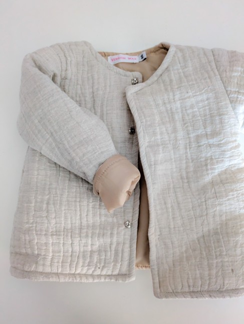 gilet doublé pour enfant en triple gaze gris
